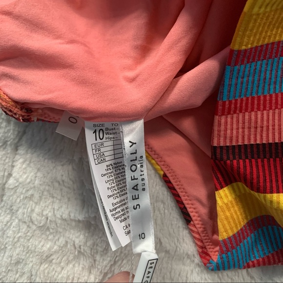 NWT Seafolly Baja Striped Tube Maillot One Piece - Picture 8 of 13